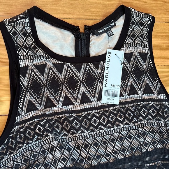 Brand New with Tag Warehouse Black Dress - UK Sz 10,  US Sz 6/8 - Picture 3 of 3